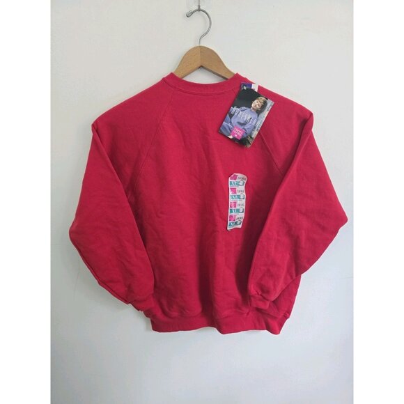 Hanes Deadstock Vintage 90s Red Crewneck Relaxed Cotton Blend Sweatshirt XL - Picture 8 of 8